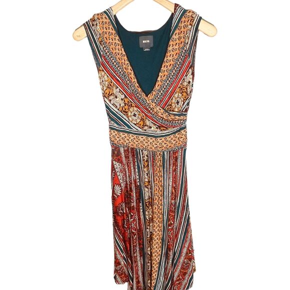 Maeve x Anthropologie | Tamera Boho Wrap Midi Dress Multicolor Size S | EUC - Picture 3 of 14